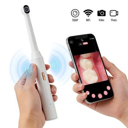 Handheld 1080P WiFi Endoscope Oral Camera with 8 LED Lights Compatible with iPhone, Android & Type-C for Dental/Tooth Inspection