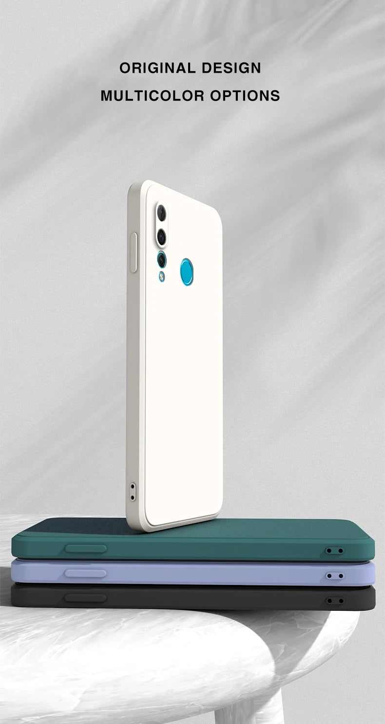 Square Liquid Silicone Phone Case for Huawei Y6P Y7P 2020 P40 lite E Y6 Y6S Y7 Y9 Prime 2019 P smart Z P30 Lite Back Cover Case