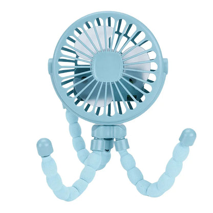 Baby Stroller Fan with Flexible Tripod Portable Handheld Fan USB Charging Mini Desk Cooling Fan 500mAh for Baby Stroller Student