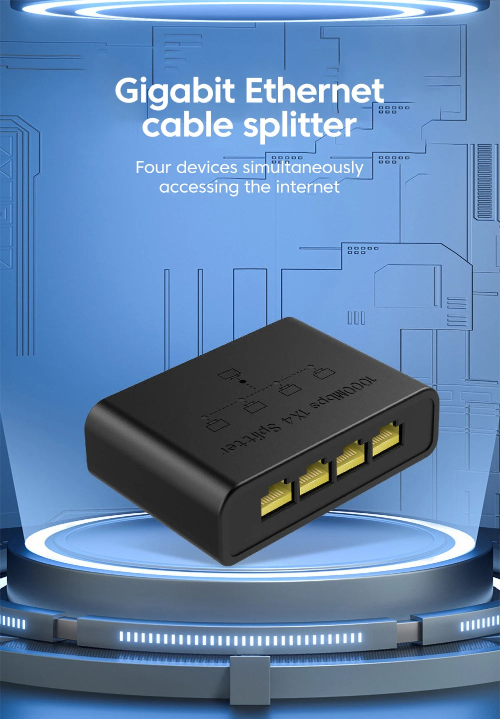 100/1000Mbps Gigabit Ethernet High Performance Smart Switch 5 Ports Network Connector For USB Cable RJ45 Splitter Adapter Office