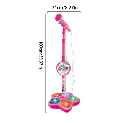 Karaoke Machine Toy with Light Reusable Kids Singing Microphone Portable Music Stage LED Light Show Confidence Building Creative