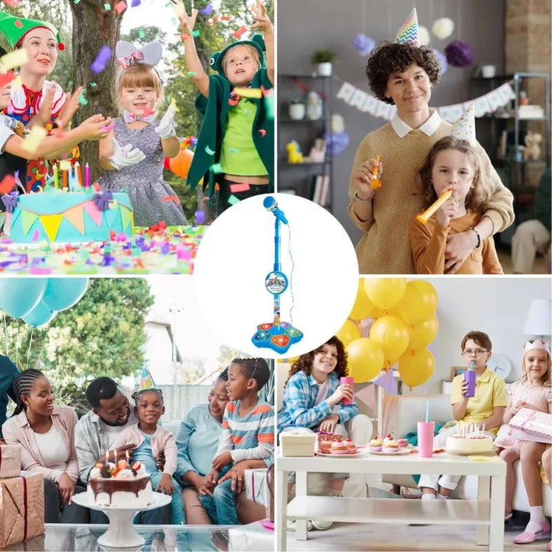 Kids Microphone with Stand Karaoke Song Music Instrument Toys Brain-Training Educational Toy Birthday Gift for Girl Boy