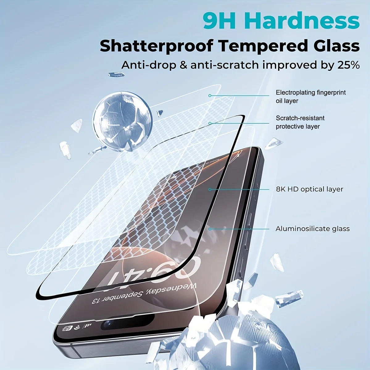 Tempered Glass 1-5Pcs for iPhone 17/16/15/14/13/12/11 Pro Max X/XS/XR/14/15/16/17 Plus - HD Screen Protector