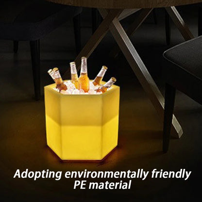 LED Solar Energy Luminous Bar Bucket Ice KTV Remote Control Outdoor Beer Bucket Champagne Waterproof Colorful Buckets Bar Tools