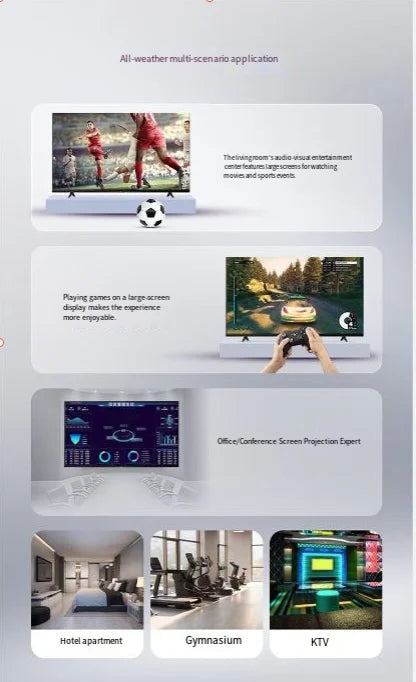 4K LCD Smart TV,17-inch to 100-inch Home TV,Hotel TV,High-definition Screen,Wi-Fi-enabled Smart TV  Entertainment and Streaming