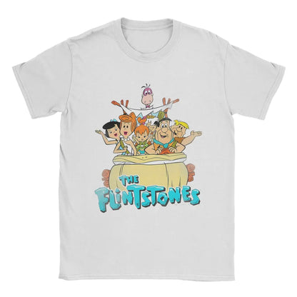 Funny Vintage Movie The Flintstone Cartoon Anime T Shirt Men Women 100% Cotton Tee Shirt Gift Idea Clothes