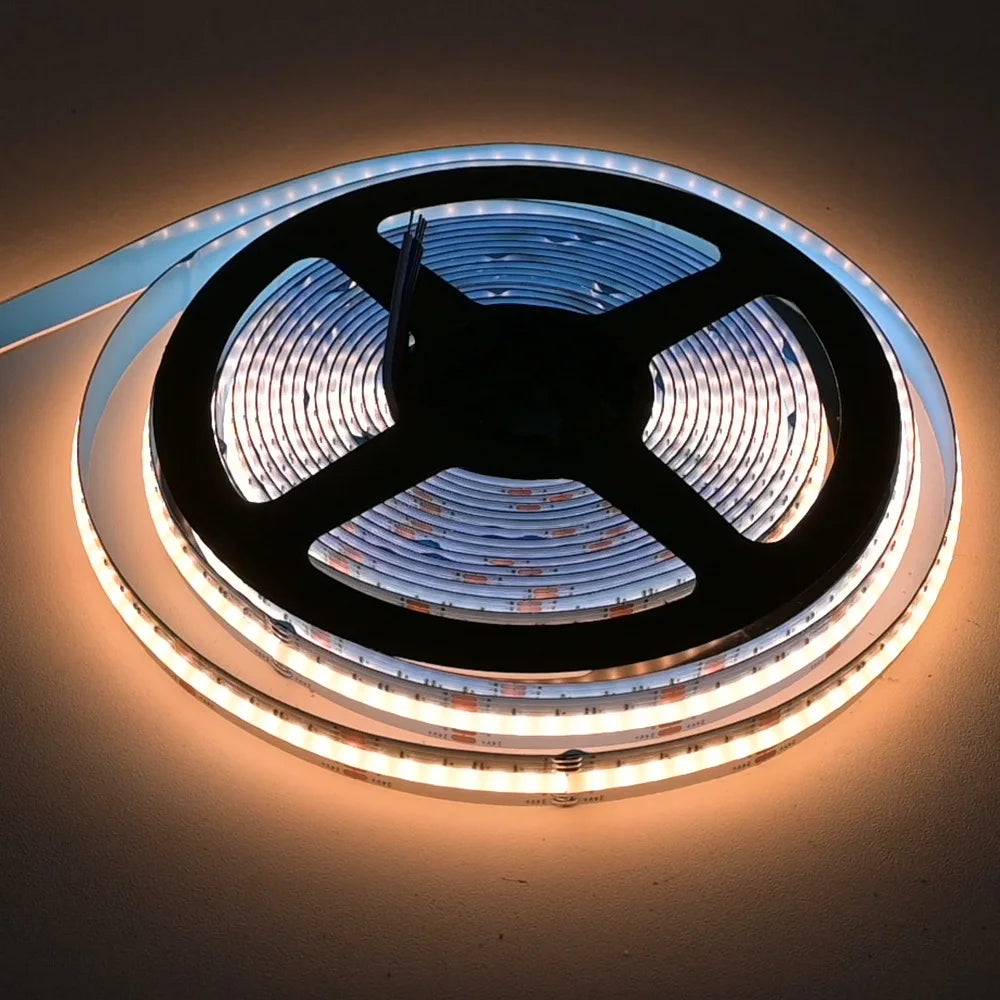 5M 10M 20M COB RGBW RGBWW LED Strip 24V Flexible Color Changing Dimmable Room Liner Light Home Decor 2.4G RF Remote Control Kit