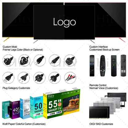 55inch Android WebOs Smart TV Television 55 65 75 85 Inch Full Screen 4K UHD LED TV