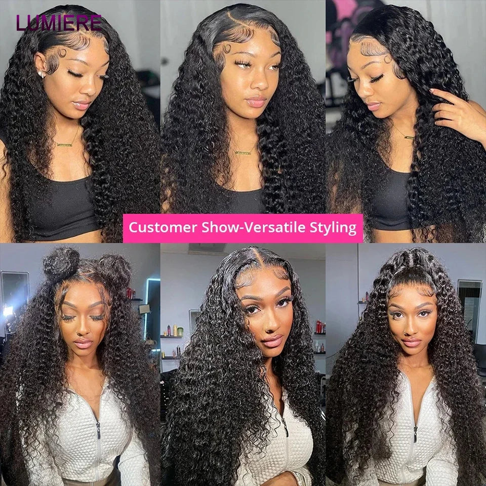Deep Curly Wave Human Hair 3/4  Bundles Deal Malaysian Hair Weaves 100% Virgin Rew Human Hair Extensions Double Weft Wholeasle