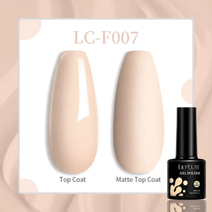 LILYCUTE 7ml White Color Gel Nail Polish Semi Permanent UV Gel Polish Gorgeous Full Coverage Soak Off UV LED Nail Gel Varnishes