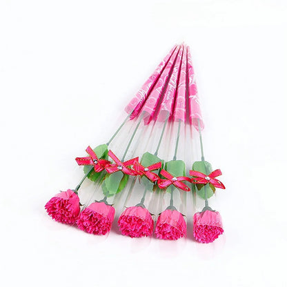 1PC Creative Mother's Day Gift Soap Carnation Bouquet Teacher's Day Single Flower Bouquet Scented Artificial Flower Home Decor