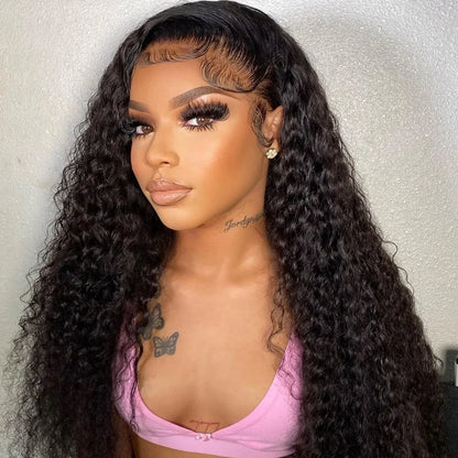 40 46 Inch 13x4 13x6 HD Deep Wave Lace Frontal Wig Brazilian Loose Water Curly Lace Front Human Hair Wigs For Women 300% Density