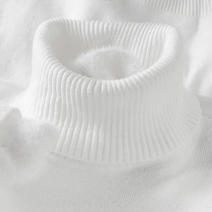 Sweatwear Mens Anti-pilling High Quality Knitted Turtleneck Sweater Slim Fit Long Sleeve Pullover Solid Color Trend Men Clothing
