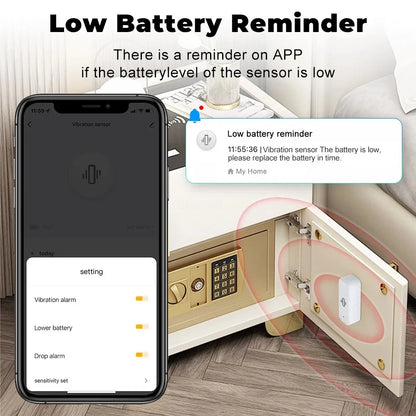 Smart Vibration Sensor ZigBee Sensor Monitor App Control Security Protection Zigbee Sensor Motion Shock Alarm Support Z2M