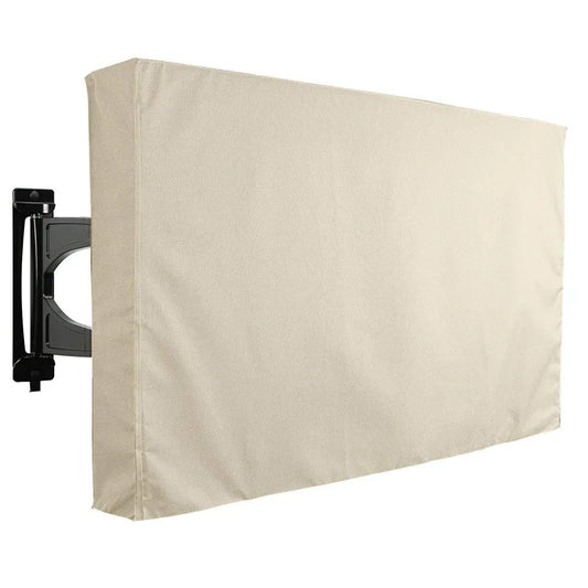 Off-White Premium Waterproof Outdoor TV Protective Cover, Weatherproof Outdoor TV Housing