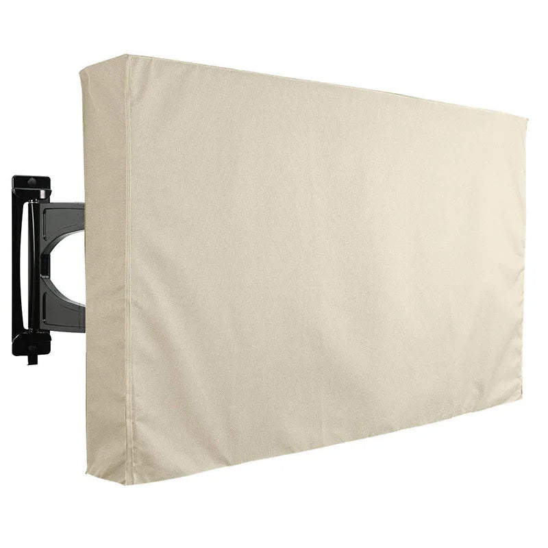 Off-White Premium Waterproof Outdoor TV Protective Cover, Weatherproof Outdoor TV Housing