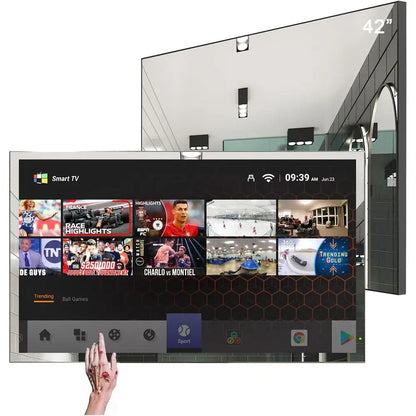 42 inches 4K Touchsn Smart Mirror Vanishing TV Waterproo IP65 Bathroom Teion Wii Android DTV ATSC Bluetooth Decoration Advertisi