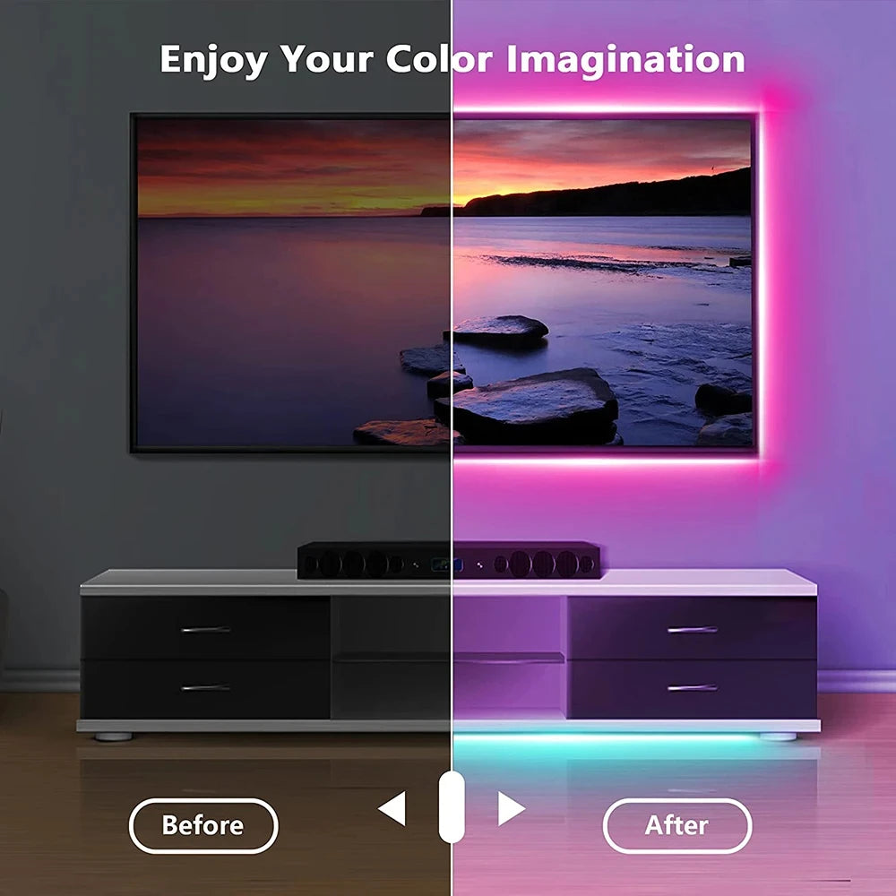 5V LED Strip Lights USB RGB 5050 LED Light Strip Music Sync App Control Luces Led Flexible Lamp for Room Decor TV Backlight