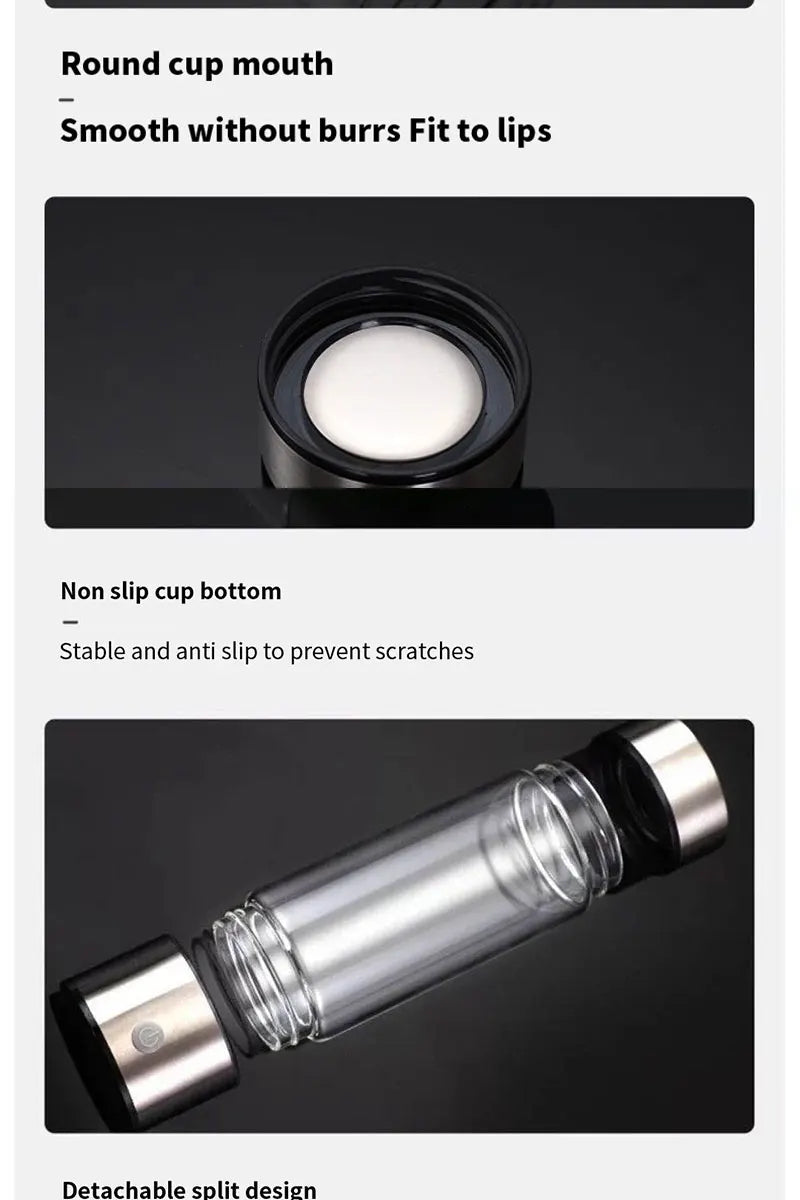 Hydrogen Water Bottle for Home Office Travel and Daily Drinking Portable Hydrogen Water Bottle Generator Water Ionizer Machine