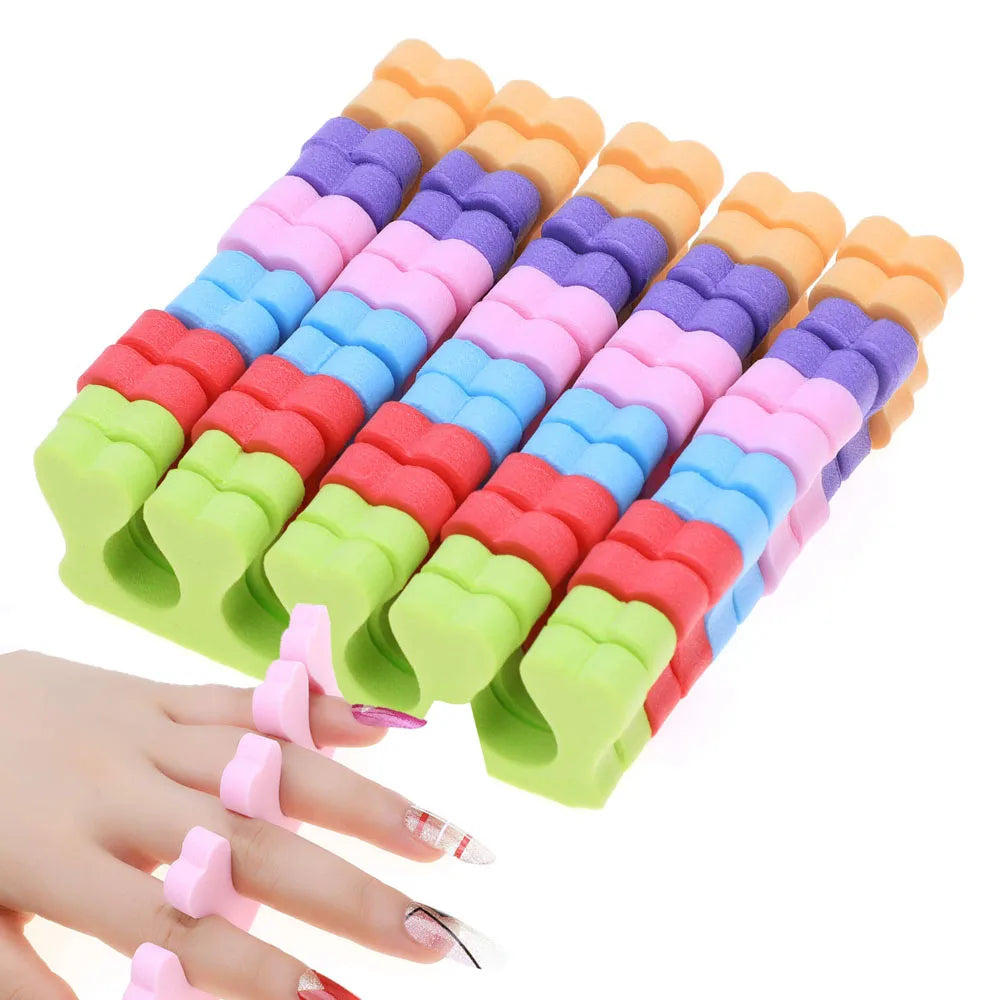 50 pairs Soft Toe Separators Fingers Foots Nail Art Tools Flexible Heart Design Nail Art Practice Manicure Pedicure Foot 2030