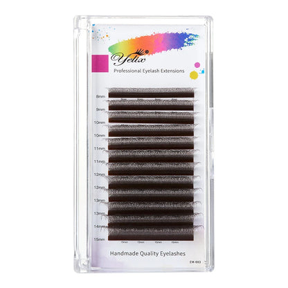 Yelix Brown Eyelashes W Shaped Eyelash Extensions Single Tips 2D 3D 4D 5D Premade Fans Lahses Soft Natural Individual Lahes