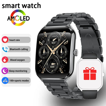 New Ultra Thin Smart Watch men 1.96" AMOLED 360*360 HD Pixel Display Always Show Time Bluetooth Call Reminder Smartwatch Ladies