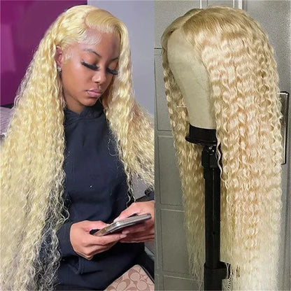 613 Loose Deep Wave Frontal Wig 13x6 HD Water Wave Lace Front Wig 30 40 Inch Honey Blonde 13x4 Lace Front Curly Human Hair Wigs