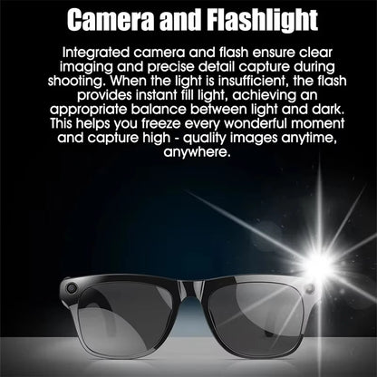 AI Smart Glasses 8K HD Photochromic Multifunction Translate Camera Glasse Bluetooth Calling Voice Assistant Music Player