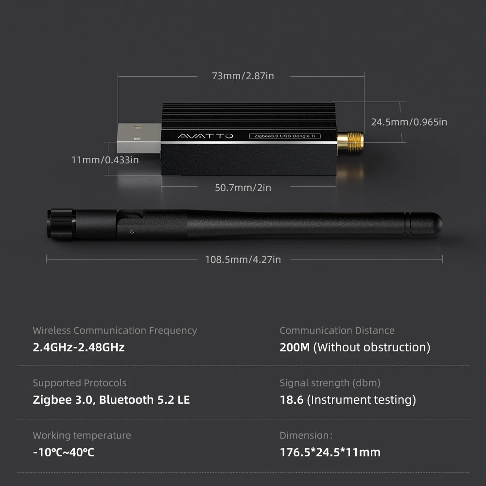 AVATTO Zigbee 3.0 USB Dongle Plus Universal Zigbee Wireless Gateway Hub Support Home Assistant Zigbee2MQTT，Raspbian Ubuntu Macos