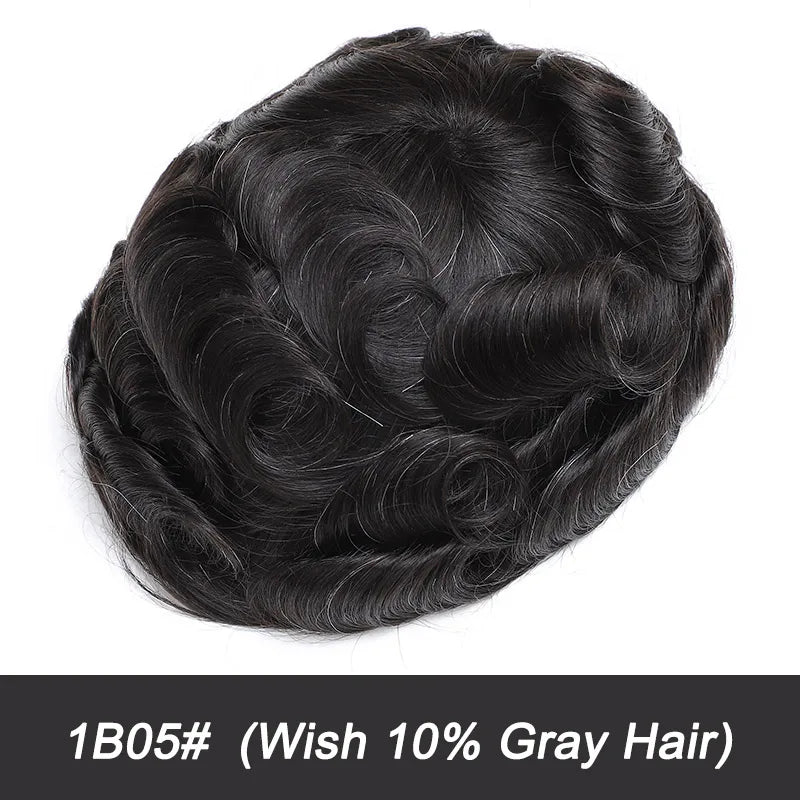 Australia Toupee Men Lace and PU Base Breathable Men's Wig For Men Capillary Prosthesis Replacement Natural Hairline System