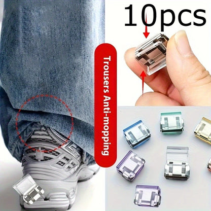 10/20/30pcs Random color Invisible Hem Shortening Clips, Anti-Slip Pants Leg Fixing Grips Seamless Hems Buttons Non Slide Shoe