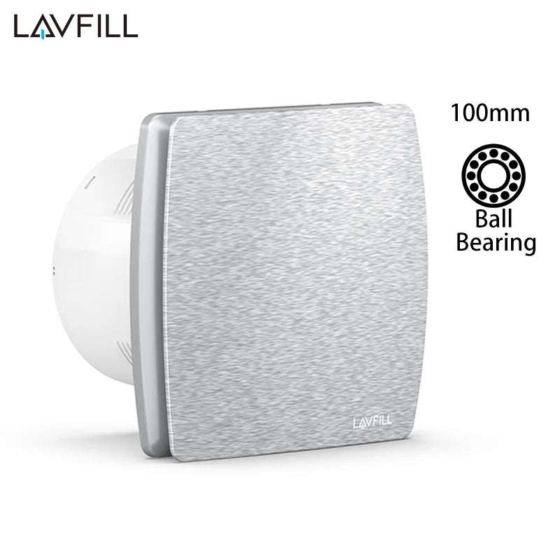 230V Duct 4" 100MM Wall Ceiling  Bathroom Axial  Ventilator Fan Ball Bearing Motor with Back Valve