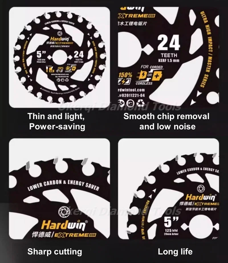 4/5/5.5/6/6.5/7.25 Inch Energy Saving Lithium Saw Blades Energy Efficient Lithium Wood Cutting Circular Saw Blade Woodworking