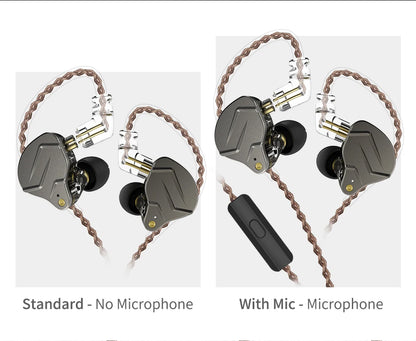 KZ ZSN PRO Earphones 1DD+1BA Hybrid Drive HIFI Bass Earbud Replaceable Cable