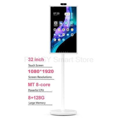 Multi-sized Touch Screen Smart TV For Fitness Wireless Casting External Camera Portable Adjustable Height Interactive Monitor