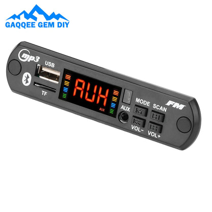 DC 5V/12V Bluetooth 5.0 Car Speaker Decoder Board MP3/USB/TF Interface FM Radio Wireless Remote Control Car Audio Control Module