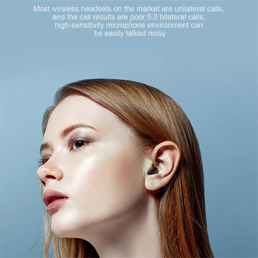 A6S Wireless Bluetooth Earphones - Sport Touch Control Headset With LED Display Stereo Sound For Xiaomi Huawei