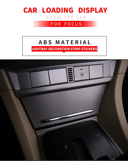 For Ford Focus 2 MK2 2005 - 2012 ABS Chrome Trim Ashtray Light Ashtray Decoration Strip Stickers Trim car accessories