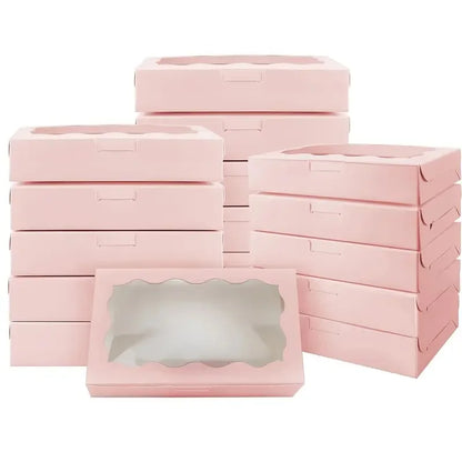 10/20/50pcs paper gift box with display window, suitable for wedding, birthday, holiday mother's day and other occasions