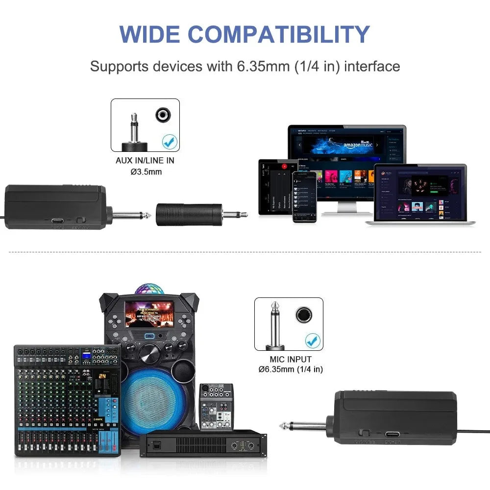 2.4G Wireless Microphone 2 Channels UHF Handheld Microphone Mic Rechargeable Microphone for Karaoke Live Wedding Party Meeting