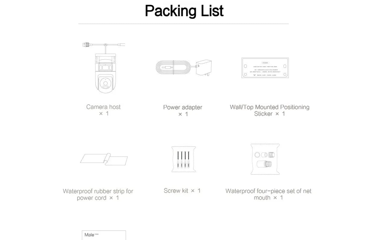 New Xiaomi Outdoor Camera 4 Dual Lens 5MP 3K HD Dual View Monitoring Panoramic Closeup Tracking IP66 Weatherproof AntiTheft - CN