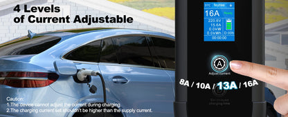feyree EV Charger Type2 16A 3.5kW Portable Charging Box 5M Cable GBT Socket Type1 J1772 Adapter for Electric Vehicle Car Charger