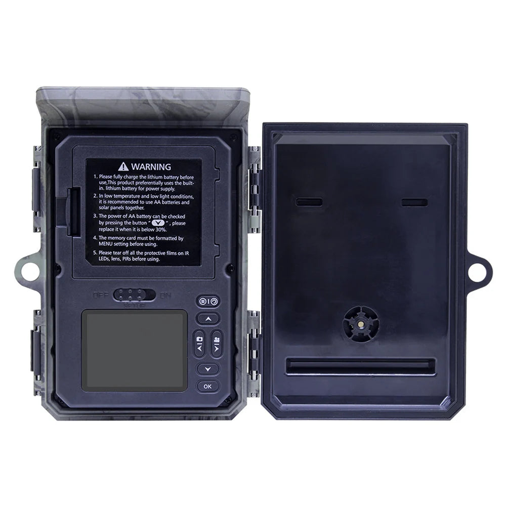 50MP 4K Solar Panel Hunting Camera Infrared Night Vision Monitoring Wildlife Trap Trail Camera Video Photo Recorder Cam