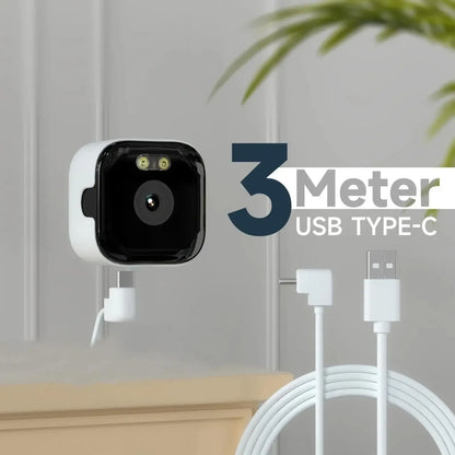 Mini Window Camera Replaces Outdoor Cameras 2.4/5GHz WiFi Camera 3MP Resolution Full-Color Night Vision Through Window Camera