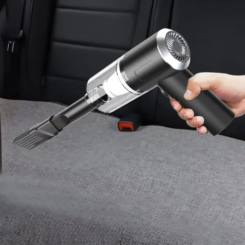 Cordless Handheld Vacuum Cleaner High Power Mini Portable Car Dust Collector with Hairdryer Function for Auto Interior Cleaning