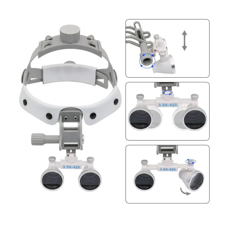 GISTARMED 2.5X/3.5X Dental LED Light Lamp Binocular 5W Adjustable Spotlight  Headlamp For Surgical Headlight