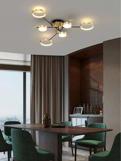 Modern Pendant Light LED Nordic Lamp Gold Black Hanging Chandelier Ceiling Lights Dimming Remote Control Lighting Fixture