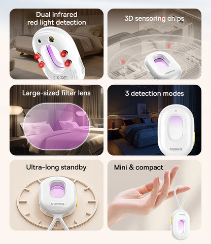 【New】Baseus Camera Detector Intelligent Hidden Camera Signal Gadget Security Alarm Anti Spy Candid Peeping Protection Detector