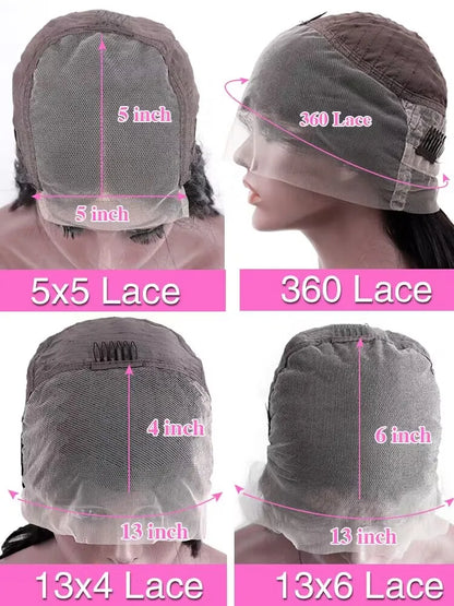 40 46 Inch 13x4 13x6 HD Transparent Bone Straight Lace Front Wigs 220 Density Brazilian Human Hair Wigs For Women