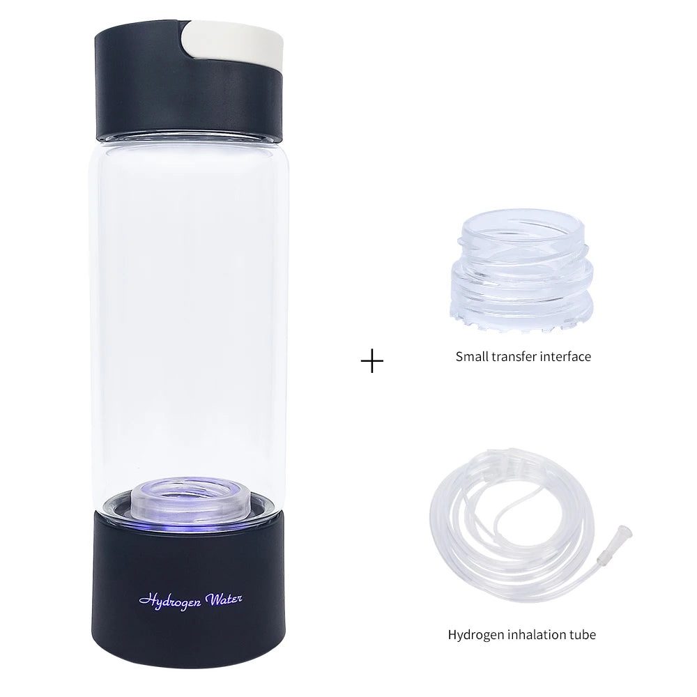 Max 3000ppb Hydrogen Rich Water Generator- 3 in 1 use(Breath with tube) DuPont SPE+PEM Dual Chamber H2 electrolysis Water Bottle
